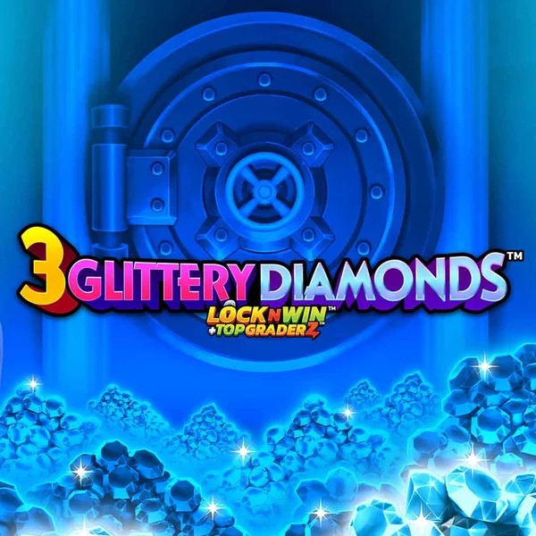 3 Glittery Diamonds logo by PearFiction Studios at Night Luck Casino3 Glittery Diamonds