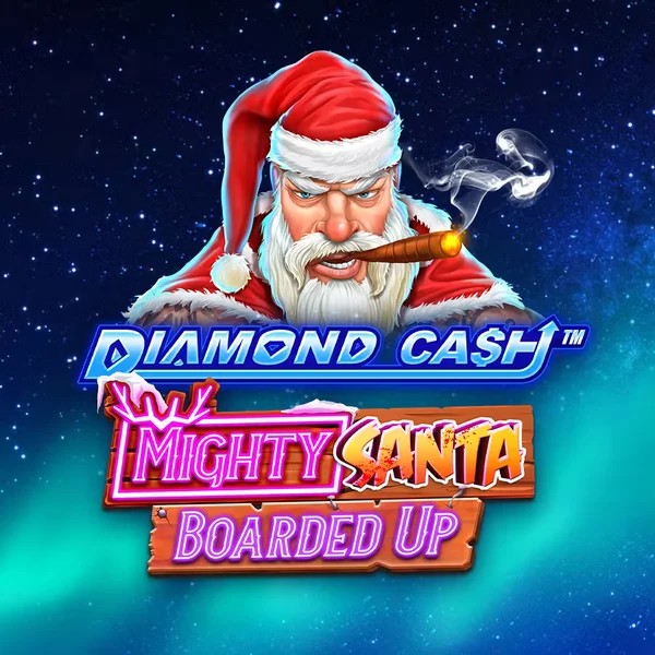 Slots logo of Diamond Cash Mighty Santa Boarded Up from Greentube at Night Luck Casino